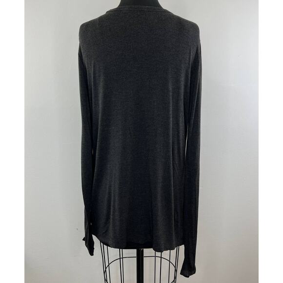 T Alexander Wang Gray Long Sleeve Round Neck Women's Top Size M Medium - Picture 4 of 7
